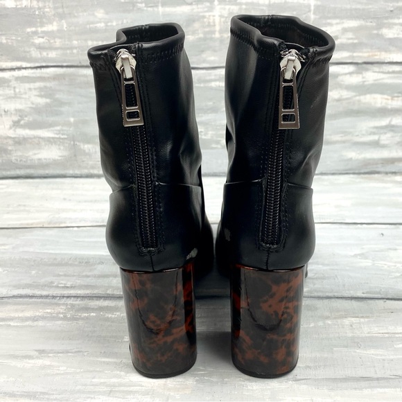 Charles by Charles David Black Chunky Block Heel Boots Trudy Ankle Boot 7.5M - Picture 9 of 16